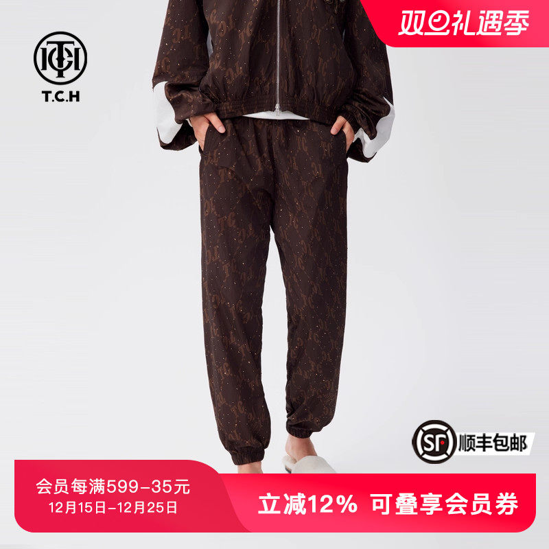 TCH潮牌烫钻工艺休闲运动长裤男女情侣款春秋新款T72C206045