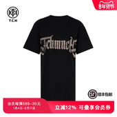 TCH私服烫钻设计感蕾丝拼接洋气圆领短袖 T恤女夏季 T75C10B1013