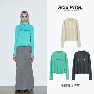 SCULPTOR半拉链休闲运动早秋新款女外套别致修身上衣