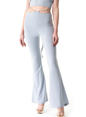 Badee 春夏性感修身弹力微喇叭裤女系带腰带设计感显身材