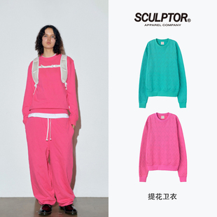 SCULPTOR个性提花加绒卫衣早秋原创套装上衣