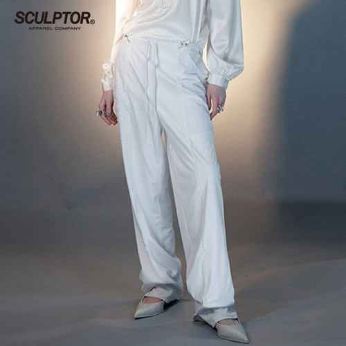 SCULPTOR自然腰长直筒裤