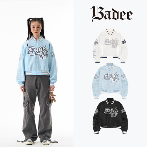 Badee美式复古短款棒球服