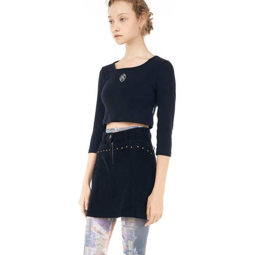 Летняя приталенная ретро вельветовая юбка, официальный продукт