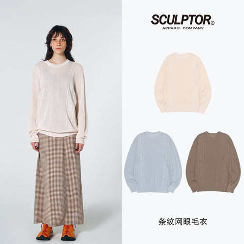 SCULPTOR圆领宽松针织卫衣