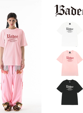 官方正品Badee春夏印花LOGO简约宽松百搭基础款短袖女韩国代购