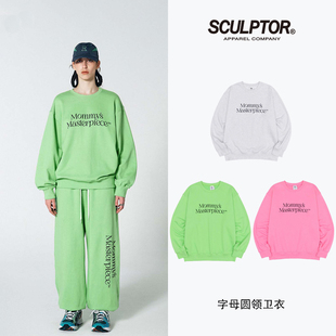 SCULPTOR字母圆领休闲纯棉印花卫衣女秋冬情侣