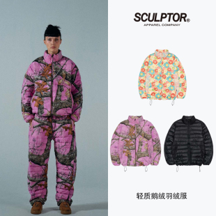 SCULPTOR宽松保暖夹克波兰鹅绒羽绒服秋冬外套