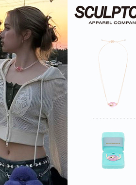 SCULPTOR wendy孙胜完Kep1er休宁巴伊叶同款星星天蝎琥珀挂坠项链