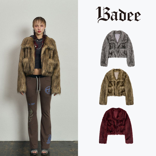 Badee欧美短款翻领夹克