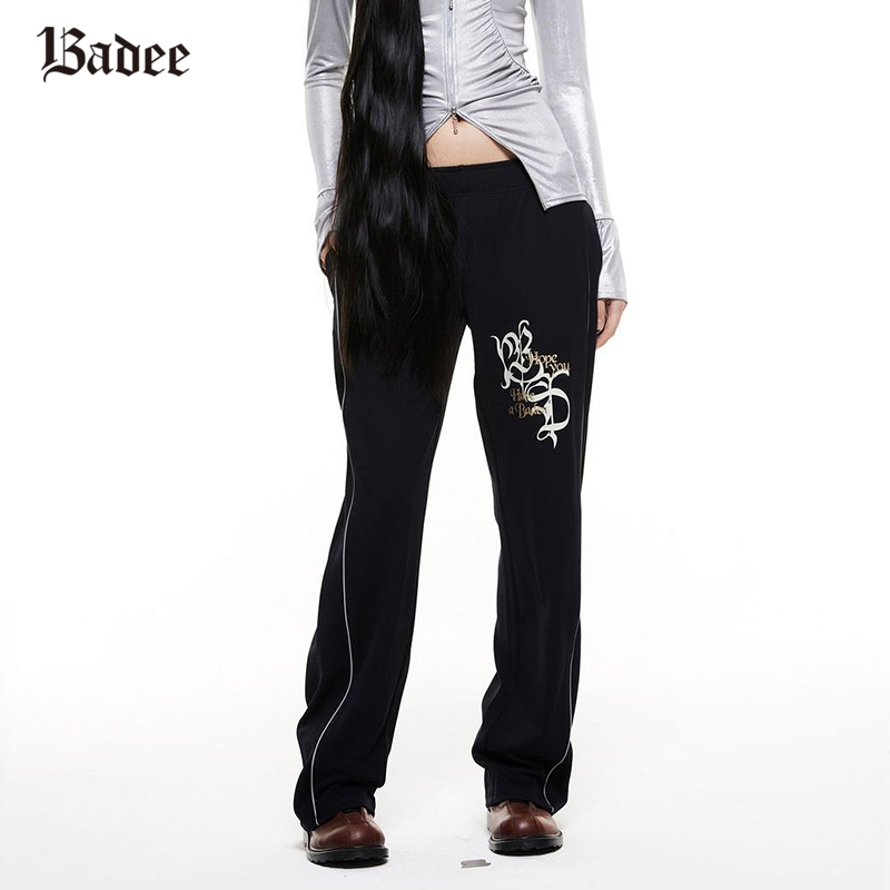 Badee休闲运动裤两片镶边
