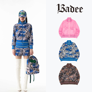 官方正品Badee早春蝴蝶印花美式复古Y25性感辣妹宽松外套韩国代购