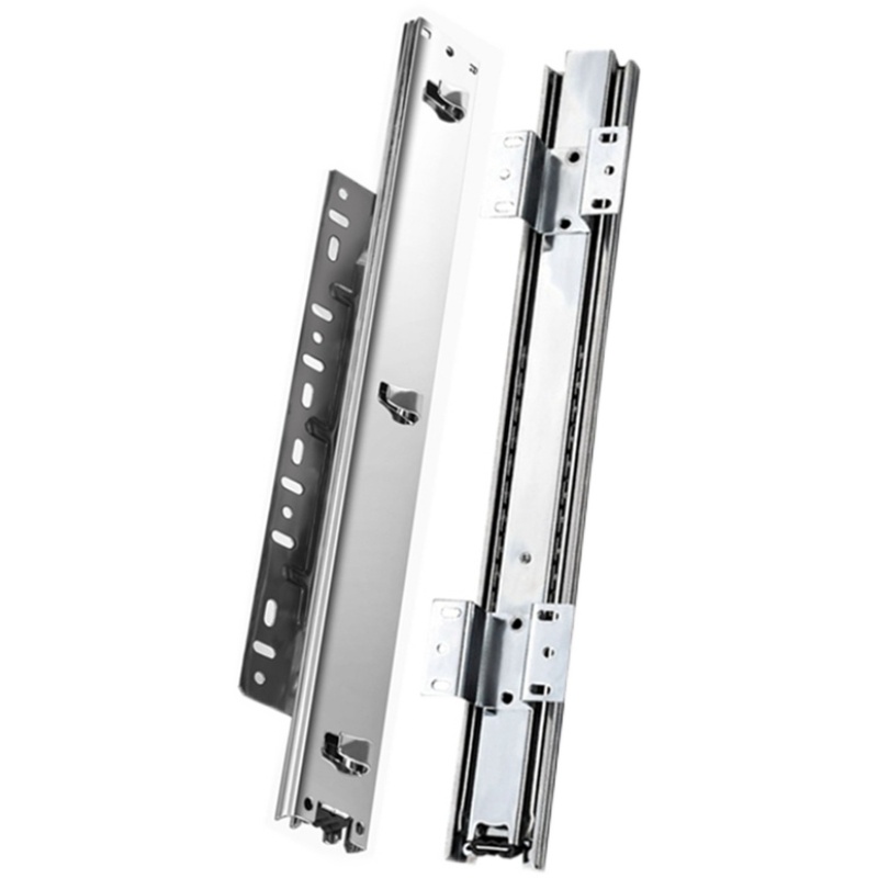 极速橱柜拉篮轨道加厚阻尼滑道抽屉侧装导轨碗R柜可调三节厨房碗