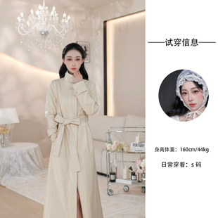 liebeskuss【戚枫】原创设计师pu皮风衣25秋新款极简风A字长外套