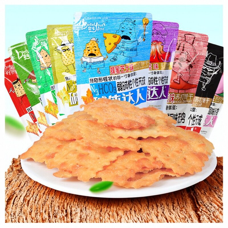 碱体达人苏打饼干黑松露火腿蜂蜜芝士味龙虾泡菜香葱味休闲小零食