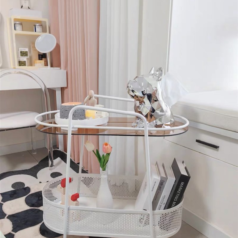 简约现代客厅沙发可移动小推x车边几网红小型创意茶几带轮轻奢高