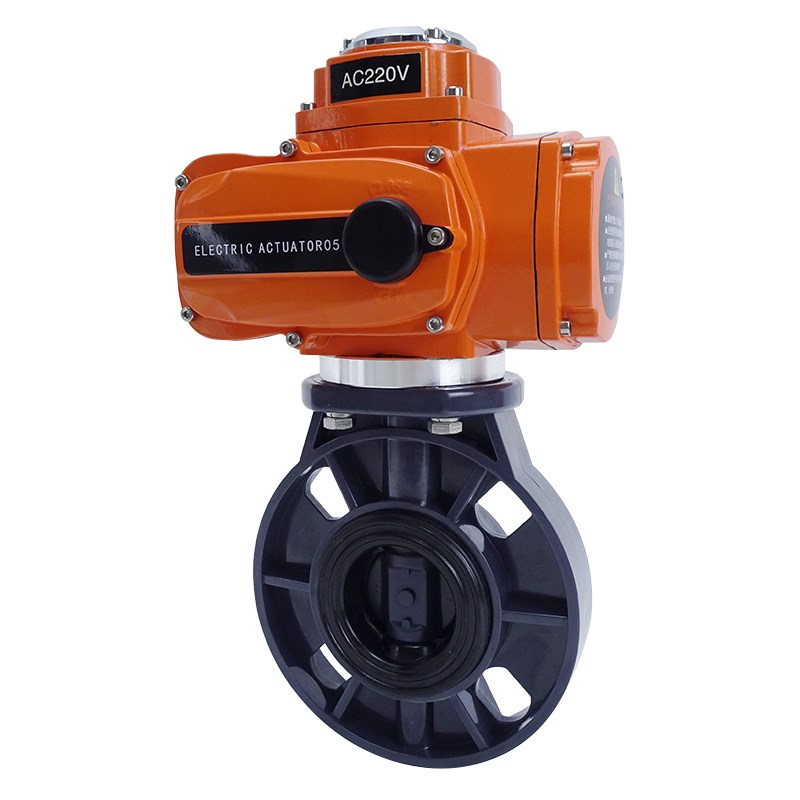 防水级UPVC塑料电动蝶阀 UD971X-10S水下工作潜水DN5S0 65 80 100