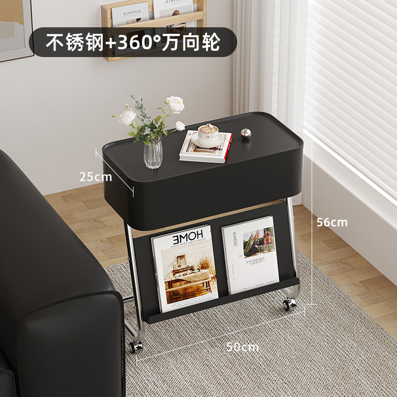 现代简约边几g可移动茶几推车小桌子简易家用沙发边柜床头桌置物