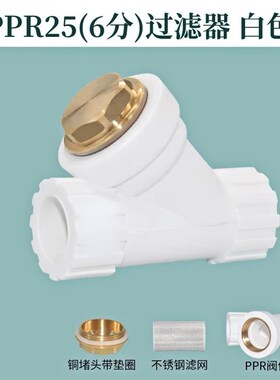 PPR4分Y型过滤器2l0 25 32 40 50 63y型ppr过滤器配件PPR水管白色