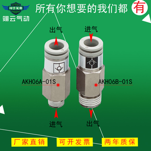 翊云气动气动螺纹直通单向阀接头AKH10A 02S 03S 04S AKH12A