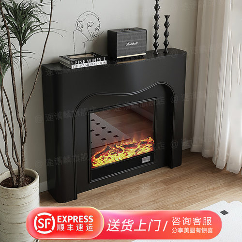 法式壁炉装饰柜家用电子壁炉芯民宿别墅玄关置物架入户玄关走廊