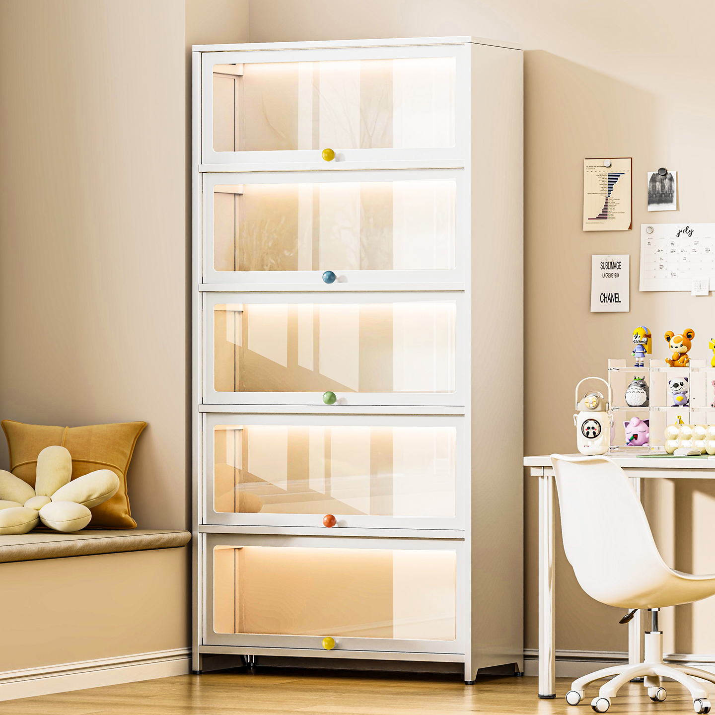 钢制书柜玻璃门展示柜痛柜铁皮柜