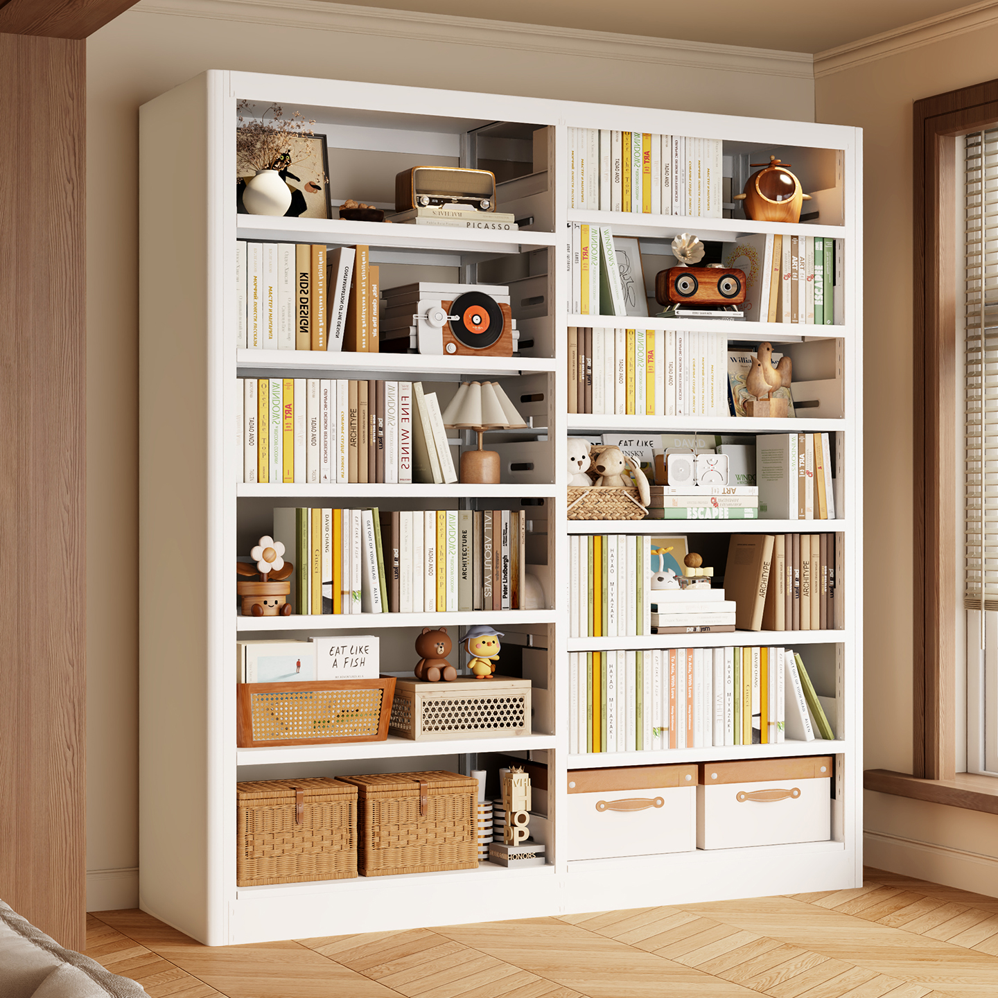 福凯祥钢制图书馆书架落地书柜