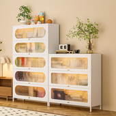 钢制书架带门儿童书柜客厅储物柜防尘展示柜铁艺置物架子收纳柜子