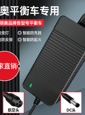 领奥儿童智能电动平衡车36V锂电池组充电器原装通用电瓶三孔插头
