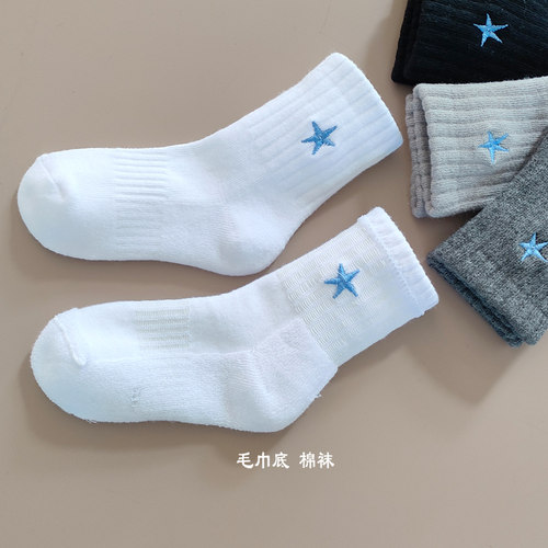 儿童毛巾袜纯棉毛巾底男童运动袜