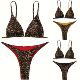 2024女士三点式 辣妹海边纯欲风分体bikini 比基尼性感豹纹印花泳装