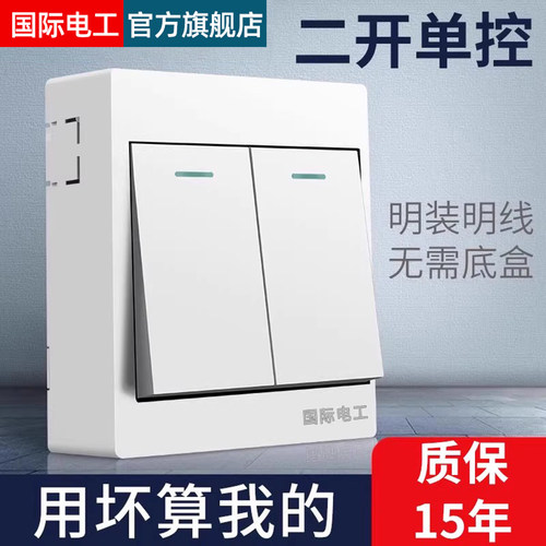 国际电工按钮明线明盒单控开关