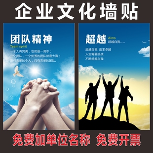 企业文化挂画海报过道会议室形象墙办公室背景团队励志标语装饰画