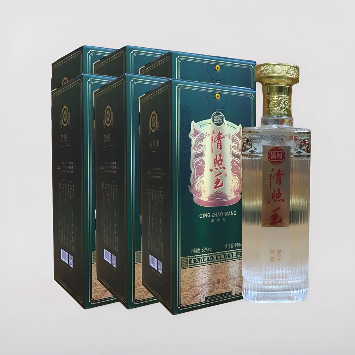 新品济南特产 百脉泉酒36度清照王白酒 清照酒白酒浓香整箱包邮