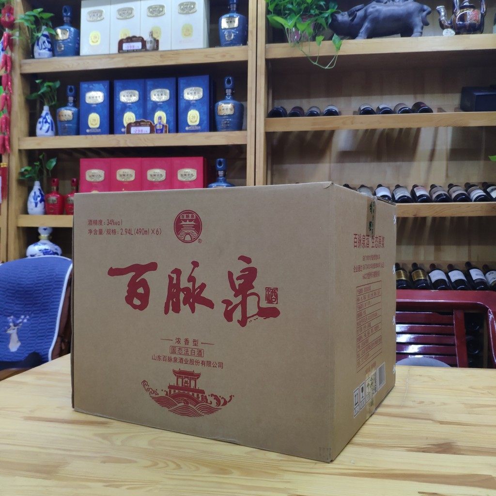 济南地方特产酒 百脉泉清照34度白酒 固态法白酒 浓香酒整箱特惠