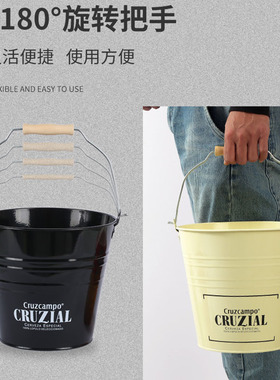 欧式加厚提水桶地面垃圾桶洗衣桶垃圾分类桶阳台储水用浇花洗车桶