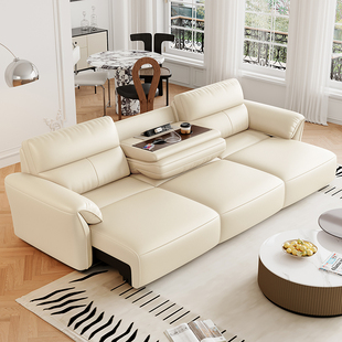 真皮沙发床客厅2025新款小户型多功能折叠两用直排智能电动沙发