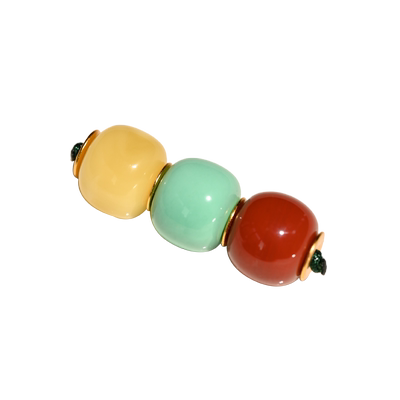 红绿灯手串配珠若悟蜜蜡南红配饰