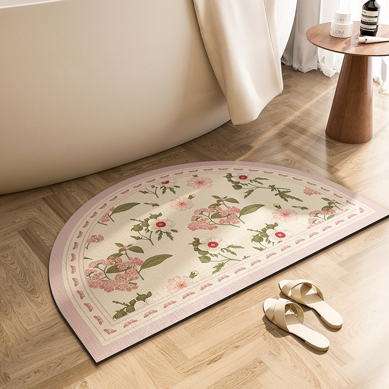 美式复古半圆浴室地垫硅藻泥吸水防滑门垫厕所卫生间门口脚垫,居家布艺,家用脚垫,淘宝优惠券,粉丝福利购,淘宝优惠卷