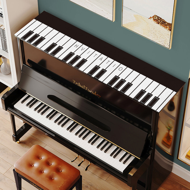 硅胶钢琴顶垫黑白格桌垫长条防划防晒盖垫保护高档防尘罩免洗盖布