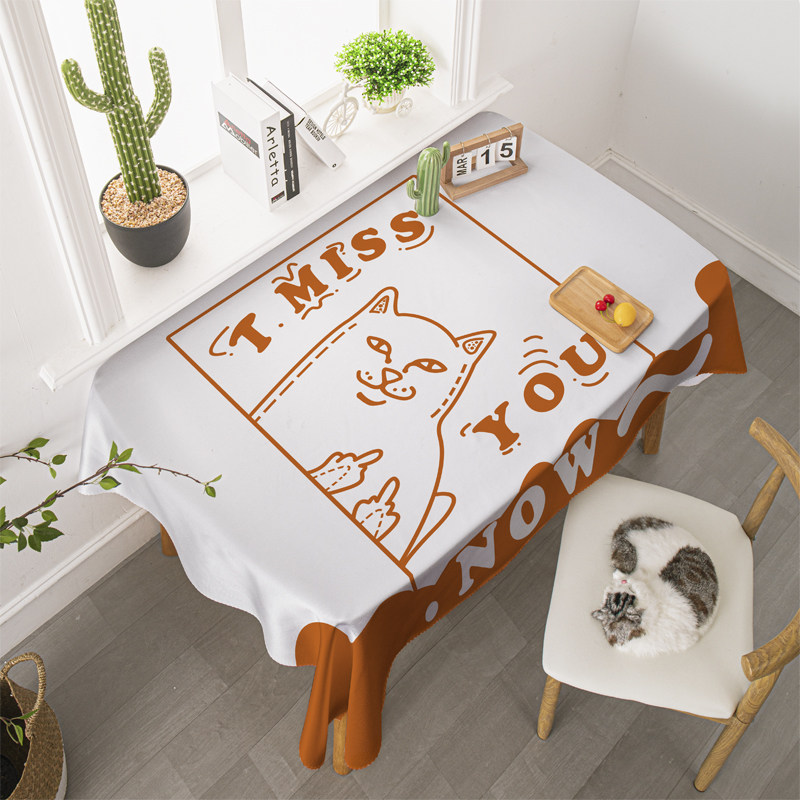 创意手绘桌布潮牌桌垫简约防水宿舍个性书桌不要熬夜台布恶搞漫画
