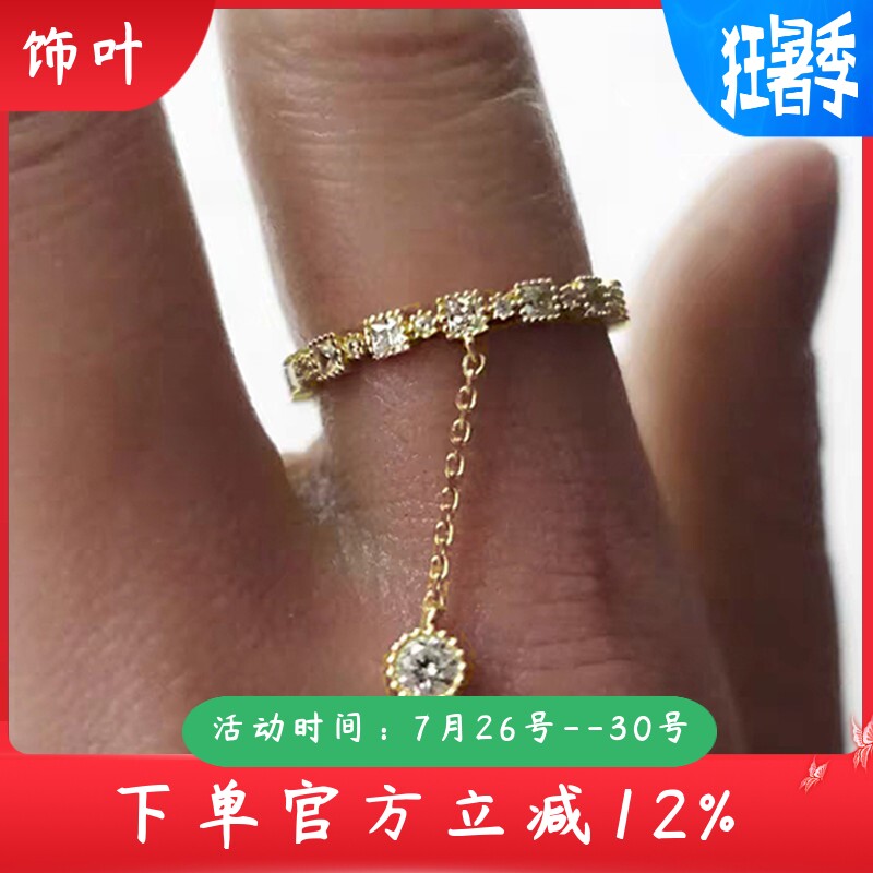 新款个性创意锆石吊坠女士戒指欧