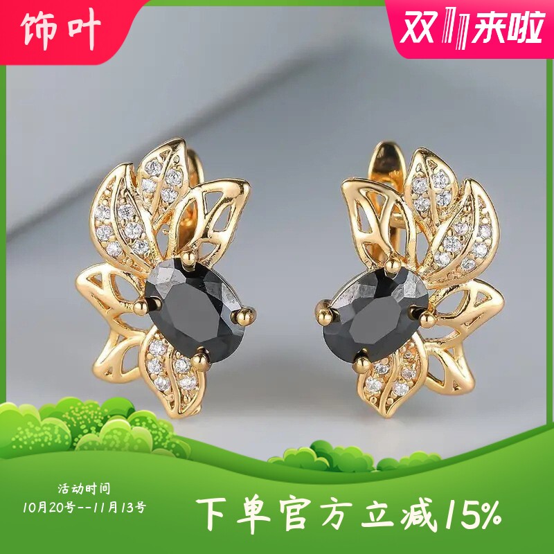 新款SHEIN个性花卉耳扣 花瓣花朵气质耳饰 时尚流行地毯经济耳环