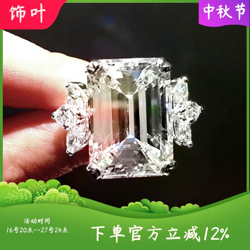 新款跨境公主方钻锆石戒指欧美仿