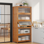 厨房收纳柜子置物家用办公室客厅饭厅餐柜落地微波炉烤箱收纳柜