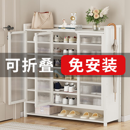 折叠鞋架子一拉就用免安装多层家用门口室内好看鞋柜新款2025爆款