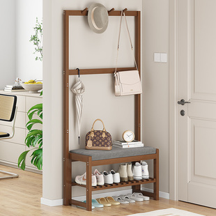 换鞋凳鞋柜衣帽架一体落地卧室家用门口客厅挂衣架子玄关可坐鞋架