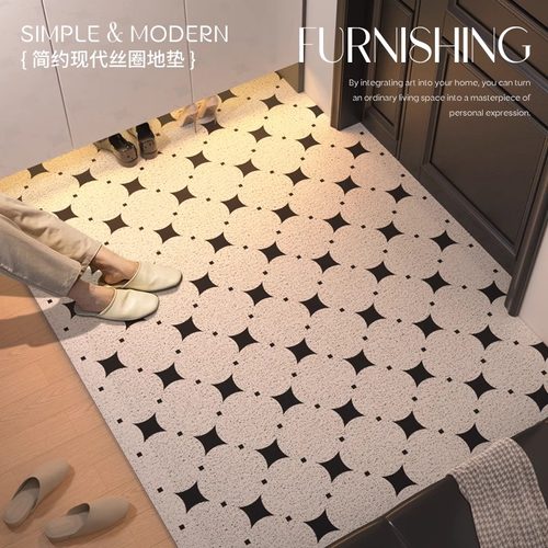 丝圈地垫入户门进大门口玄关内外地毯防滑脚垫耐脏可裁剪除尘蹭土