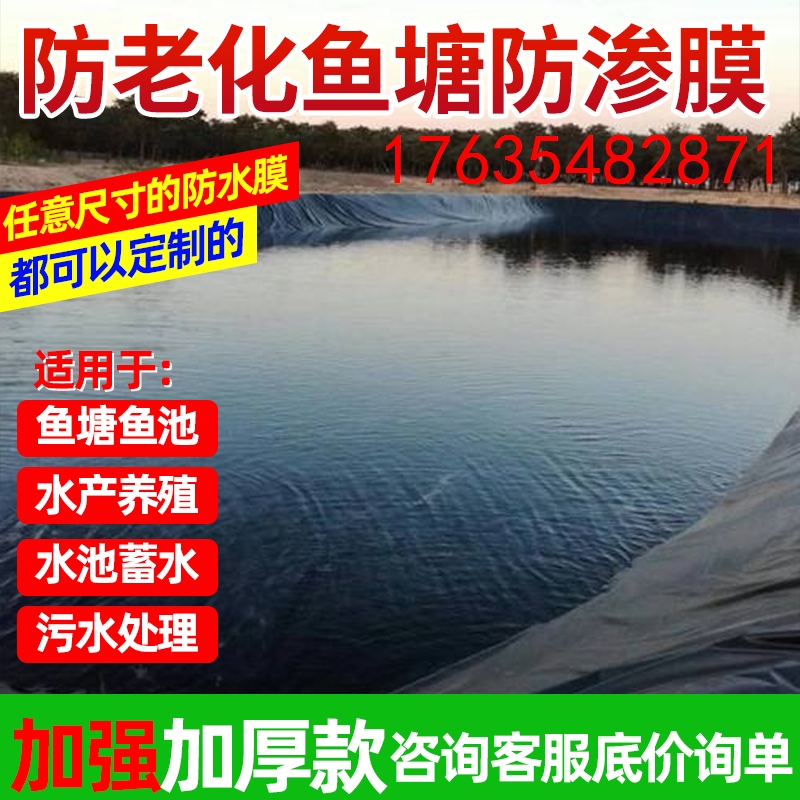 鱼塘防渗c膜土工膜护坡塑料鱼池养殖黑色蓄水池藕池防水布加厚地