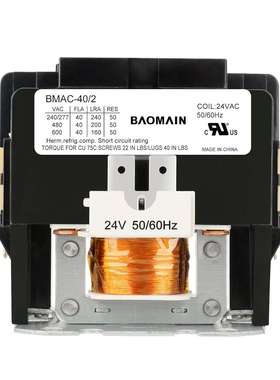 Baomain 交流接触器,2 极 40A 重型空调冷凝器压缩机接触器,BMAC-